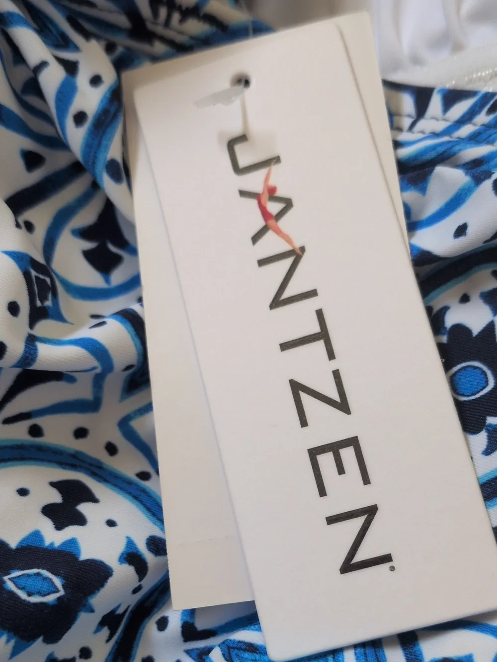 Jantzen Eden Cami Tankini Top – Patheon Blue Moroccan Tiles 4